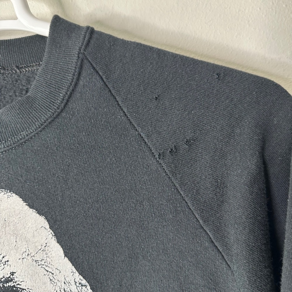 Vintage Cocker Spaniel Dog Sweatshirt Women Large Black White Graphic Distressed - Picture 5 of 10